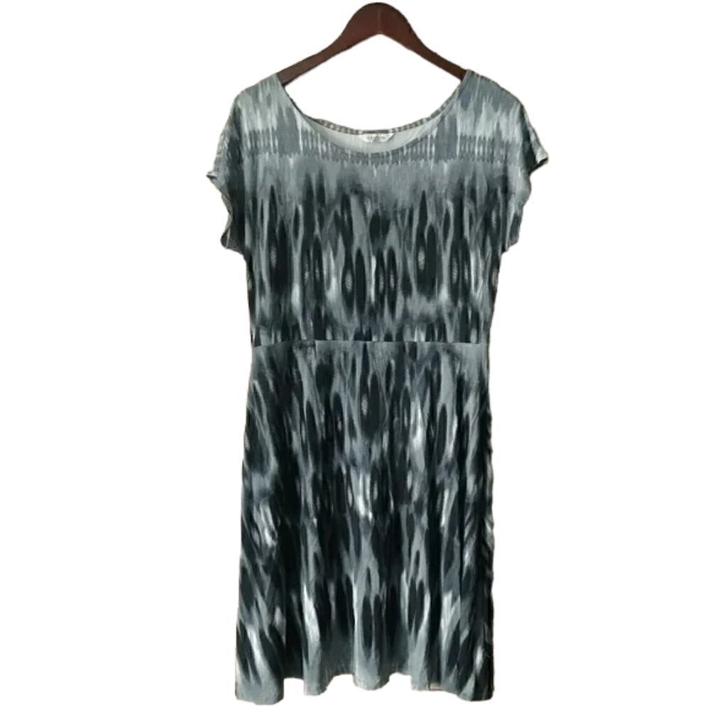 Athleta Ikat Dress Black Grey Medium